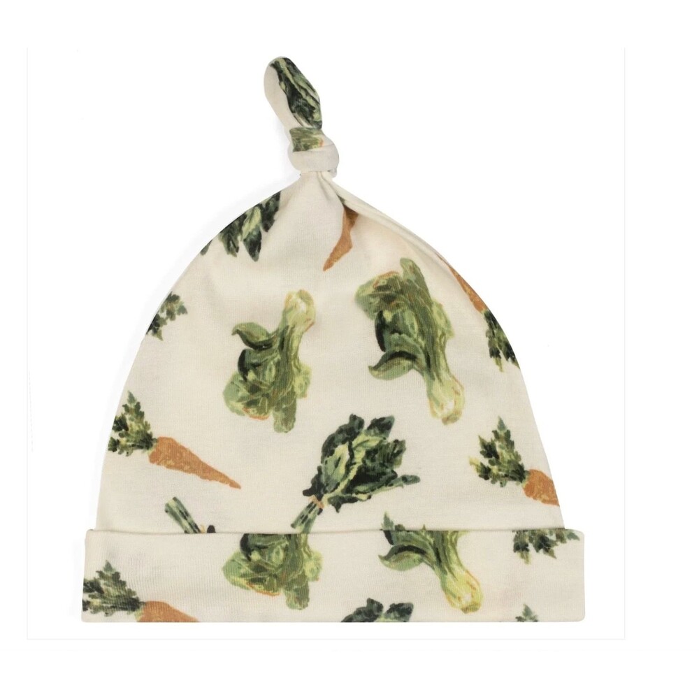MILKBARN Fresh Veggies Organic Cotton Knotted Beanie Hat 6-12mo- NWT